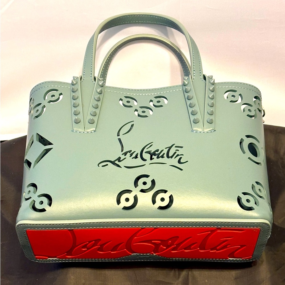 CHRISTIAN LOUBOUTIN Cabata Mini CL Logo Perf Tote Bag In Titan 3235217 1630 W53